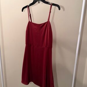 Elegant Red Spaghetti Strap Dress
